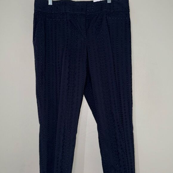 Ann Taylor LOFT Navy Blue Cropped Ankle Pants Sleek Style 10 - Picture 5 of 13